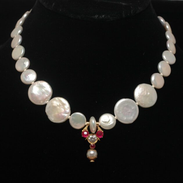 Coin Pearl necklace with Nose ring Pendant