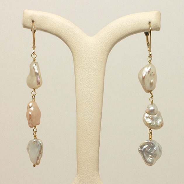 Freshwater Keshi pearl earrings