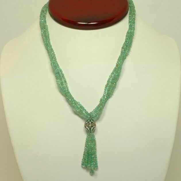 40.5ct Green Beryl & Emerald Necklace