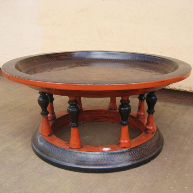 Kantoke table from Thailand in the traditional lana style.