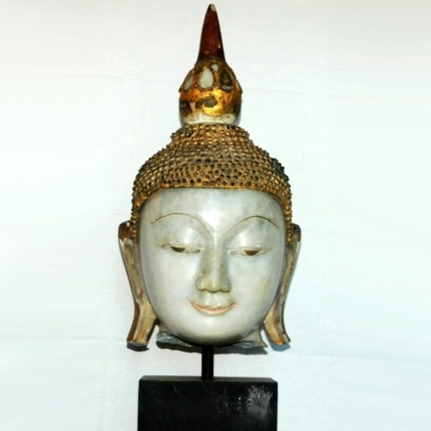 Marble Shan Buddha head.
