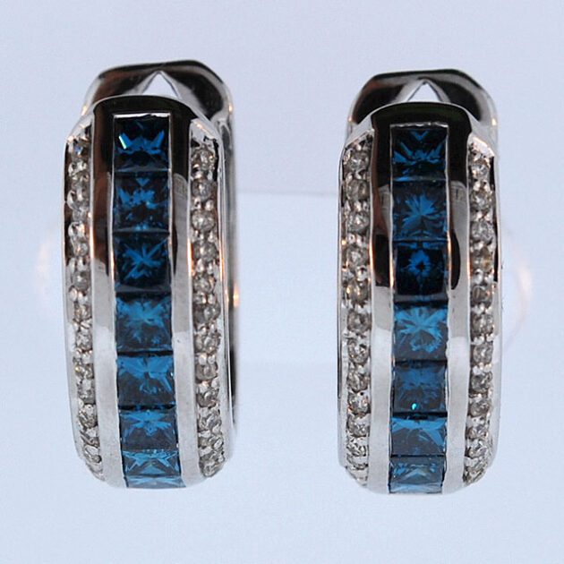 Blue diamond earrings