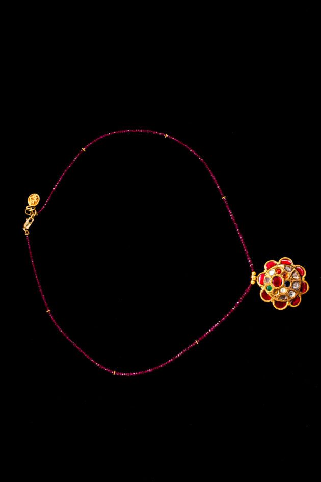 Navaratna Pendant Ruby Necklace Navaratna Pendant Ruby Necklace