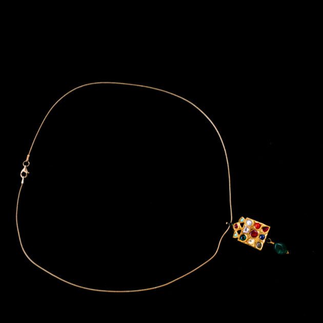 Two-Sided Navaratna Enameled Pendant
