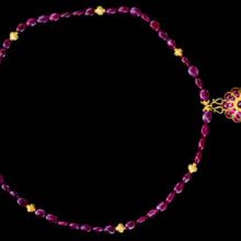 Antique Ruby Necklace with Ruby Pendant on 18k and 22k Gold