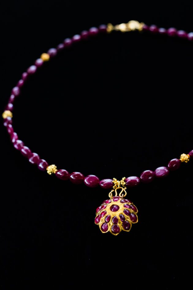 Antique Ruby Necklace with Ruby Pendant on 18k