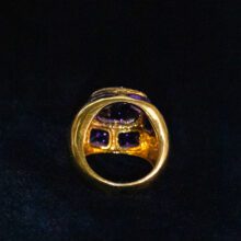 Amethyst and Diamond and Gold Cocktail Ring