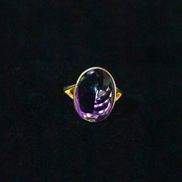6.5-Carat Amethyst and Gold Statement Ring