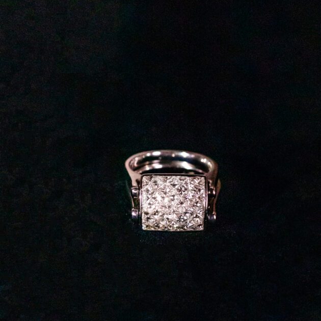 Emerald and Purple Sapphire 18K White Gold Reversible Ring