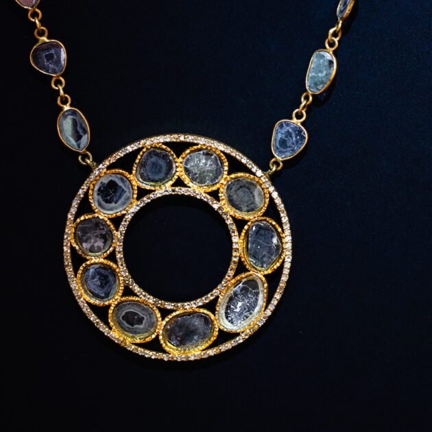 Flat Diamond Pendant and Necklace