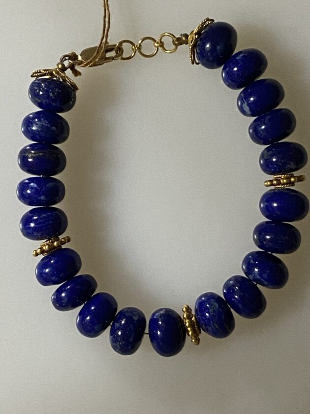 18K Lapis Bead Bracelet