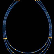 Multi Strand Lapis and 18K Gold Necklace Multi Strand Lapis and 18K Gold Necklace