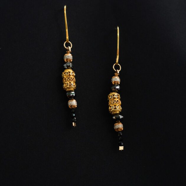 18k Yellow Gold Lariat Necklace and Earrings