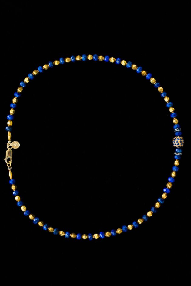 18K Gold and Faceted Lapis Designer Necklace 18K Gold and Faceted Lapis Designer Necklace