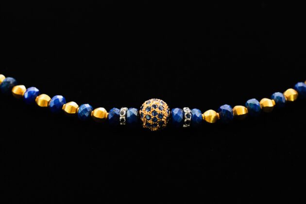 Faceted Lapis Necklace and Earrings Set