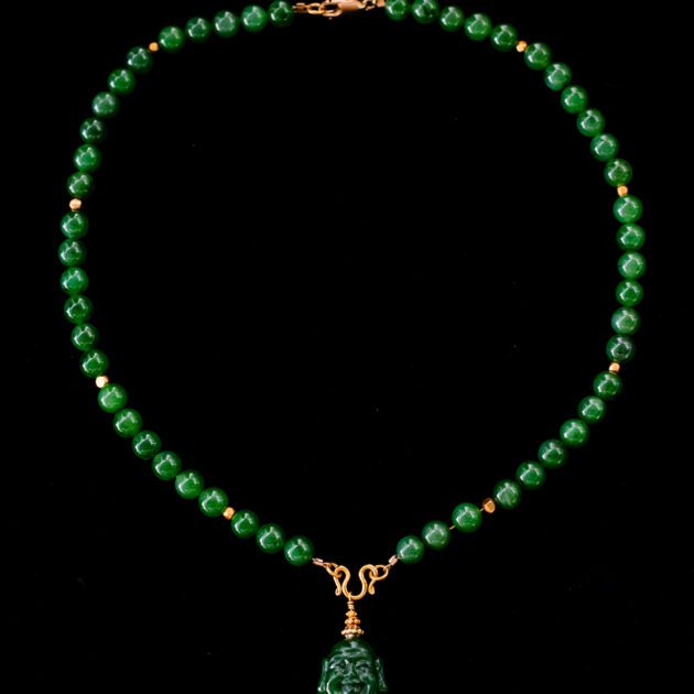 Jade Bead Buddha Pendant
