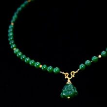Jade Bead Buddha Pendant Necklace Jade Bead Buddha Pendant Necklace