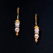18k Gold, Diamond Rondelle and Quartz Crystal-Set Pearl Earrings