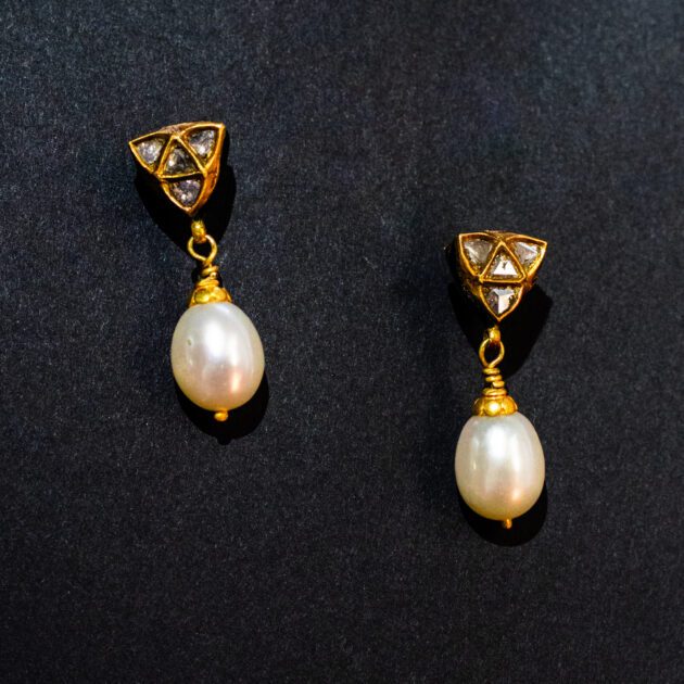 Diamond and Pearl Earrings