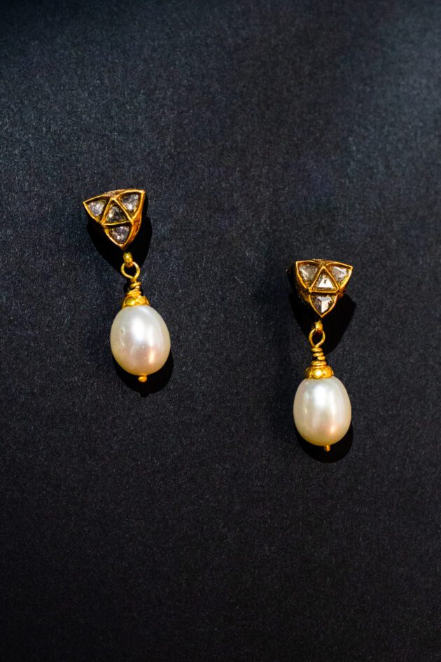Diamond and Pearl Earrings