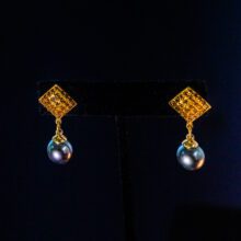 lotus-luxury-designer-jewelry-275 Tibetan gold and tahitian black pearl earrings
