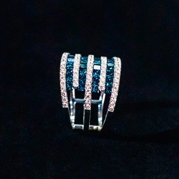 Multi-Level Diamond Ring on 18k White Gold