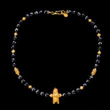 22k Gold South Indian Wedding Pendant and Spinel Necklace