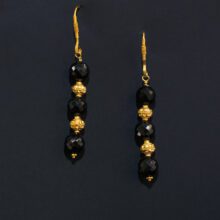 Spinel and 18k Gold Bead Earrings