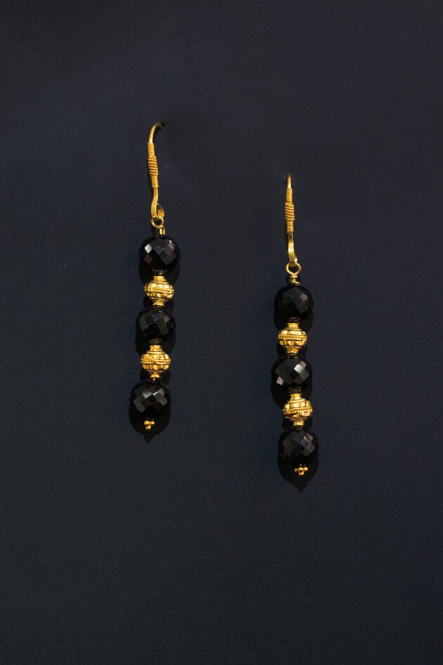 Spinel and 18k Gold Bead Earrings