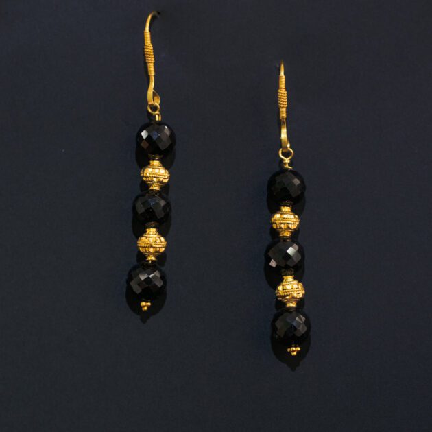 Spinel and 18k Gold Bead Earrings