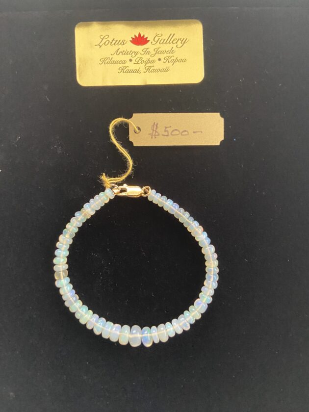 14K Opal Bead Bracelet