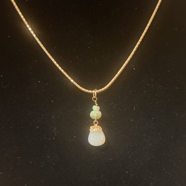 Opal Pendant on Gold Chain