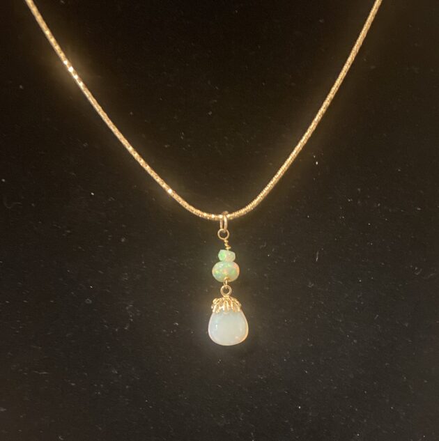 Opal Pendant on Gold Chain