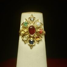 Gold Navarathna Designer Ring Gold Navarathna Designer Ring