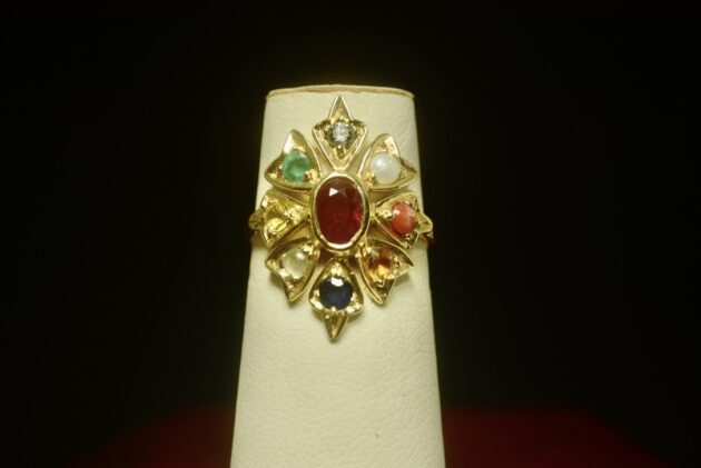 Gold Navarathna Designer Ring Gold Navarathna Designer Ring