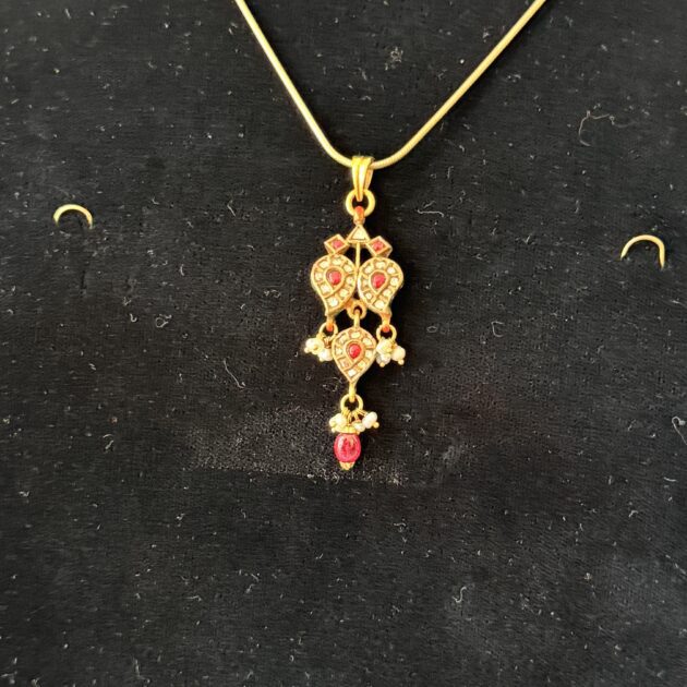 Kunden gem set Ruby Pendant Necklace