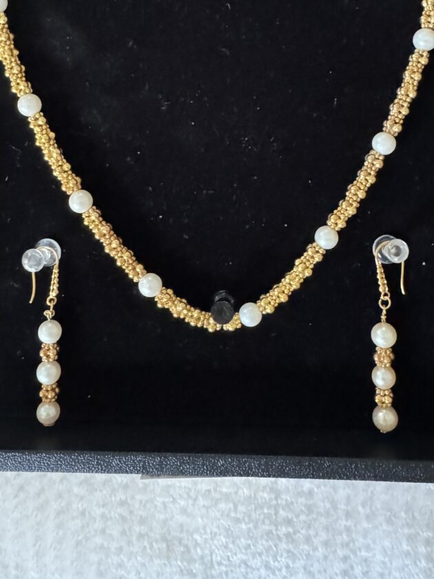 SKU 1910 .1  SS / 18K   Gold & Pearl , 8 mm , 16", $ 300-